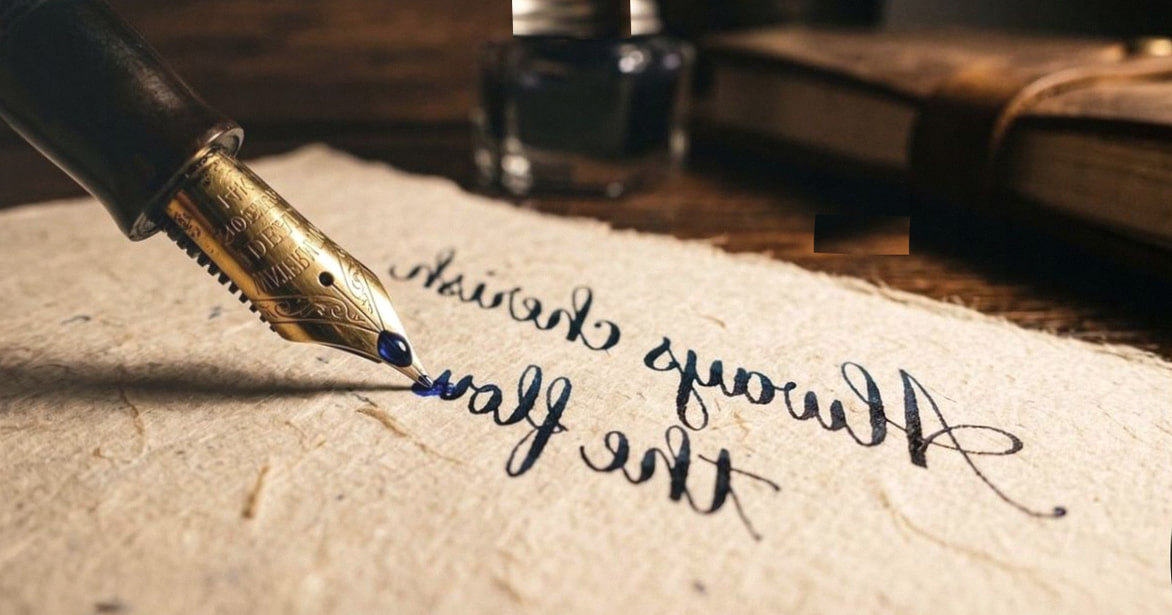 Einladung mit goldenen Buchstaben